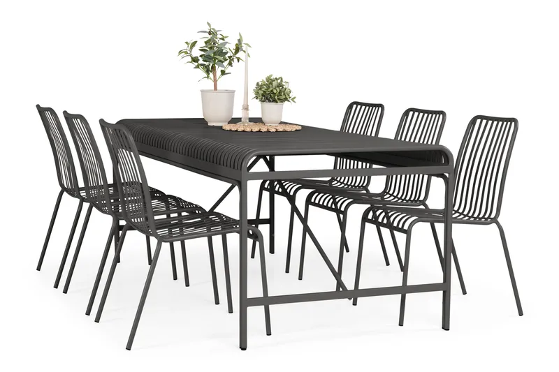 Jarva Rektangulärt Matbord Utomhus 90x200 cm i Metall - Svart - Products - Utemöbler & utemiljö - Utebord & trädgårdsbord - Matbord utomhus