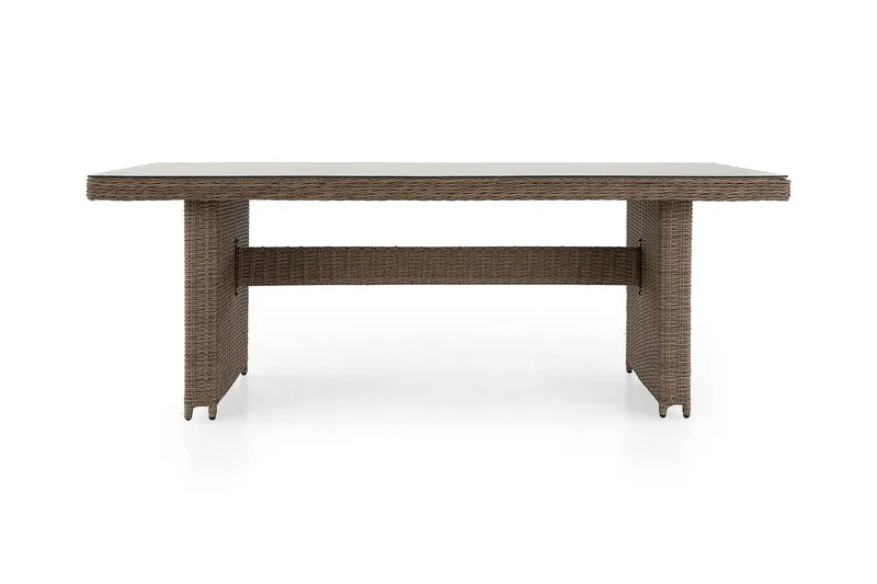 Marcus Stort Matbord Utomhus 200x100 cm – Utebord i konstrotting med glasskiva för Uteplats och Trädgård - Natur Trä - Products - Utemöbler & utemiljö - Utebord & trädgårdsbord - Matbord utomhus