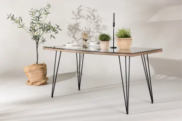 Viga Matbord Utomhus 90x160 cm – Rektangulärt Utebord i stål med glasskiva för Trädgården - Brun - Products - Utemöbler & utemiljö - Utebord & trädgårdsbord - Matbord utomhus