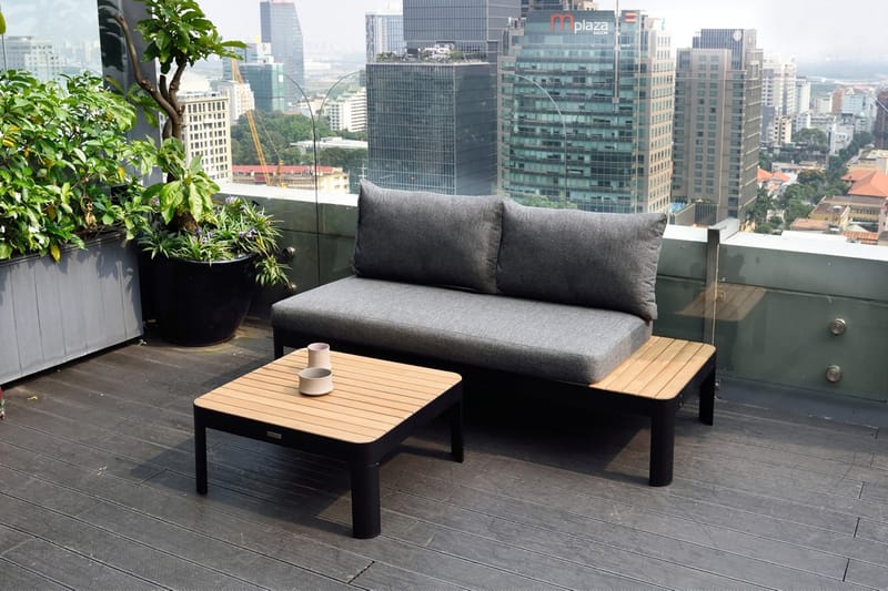 Portals Cafébord och Loungebord 72 cm Teak Trä - Svart - Products - Utemöbler & utemiljö - Utebord & trädgårdsbord - Loungebord & soffbord utomhus