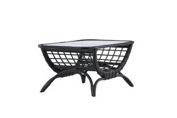 Moana Soffbord och Matbord Utomhus 95,5 cm Glas Rotting - Svart - Products - Utemöbler & utemiljö - Utebord & trädgårdsbord - Loungebord & soffbord utomhus