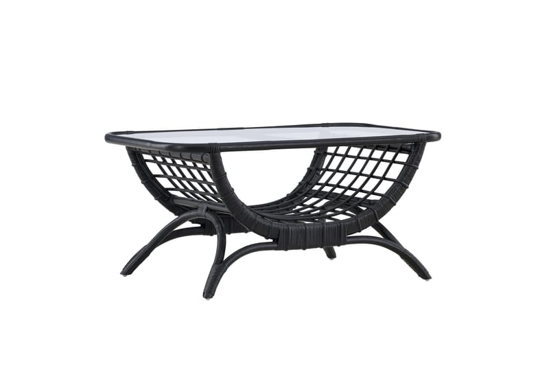 Moana Soffbord och Matbord Utomhus 95,5 cm Glas Rotting - Svart - Products - Utemöbler & utemiljö - Utebord & trädgårdsbord - Loungebord & soffbord utomhus