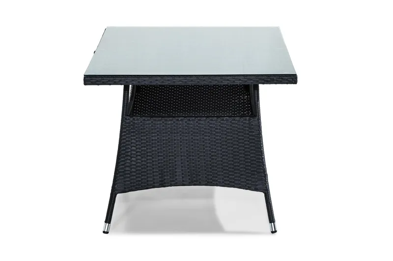 Thor Utebord – Matbord Utomhus 140x90 cm i konstrotting med glasskiva - Svart - Products - Utemöbler & utemiljö - Utebord & trädgårdsbord - Matbord utomhus