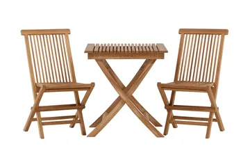 Ghana Caféset 70 cm + 2 Kenya Hopfällbara Karmsttolar - Brun - Products - Utemöbler & utemiljö - Utegrupp - Cafegrupp & cafeset