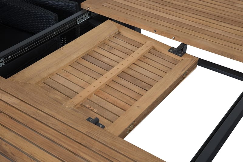 Las Vegas Matgrupp Utomhus 152-210 + 6 Thor Fåtölj - Svart/Teak/Svart - Products - Utemöbler & utemiljö - Utegrupp - Matgrupp utomhus