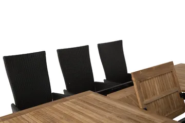 Las Vegas Matgrupp Utomhus 220-280 + 8 Jenny Ställbar Fåtölj - Teak/Svart - Products - Utemöbler & utemiljö - Utegrupp - Matgrupp utomhus