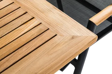 Las Vegas Matgrupp Utomhus Las Vegas 220-280 + 8 Positionsstol Lyx - Svart/Teak - Products - Utemöbler & utemiljö - Utegrupp - Matgrupp utomhus