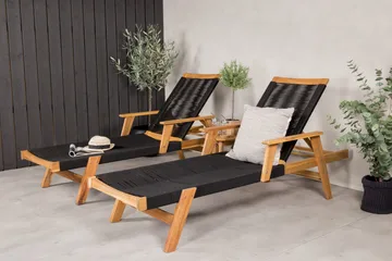 Little John Solsäng med Chania Bord Brun/Svart - Brun/Svart - Products - Utemöbler & utemiljö - Utegrupp - Cafegrupp & cafeset