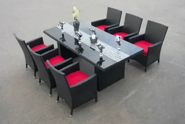 Majestic Matgrupp 210 + 6 Thor Fåtölj - Svart/Svart - Products - Utemöbler & utemiljö - Utegrupp - Matgrupp utomhus