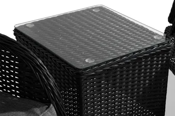 Marcus Caféset med 2 Reclinerfåtöljer Utomhus m Dyna - Svart - Products - Utemöbler & utemiljö - Utegrupp - Cafegrupp & cafeset