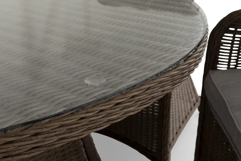 Marcus Matgrupp 140 Rund + 6 Fåtöljer m Dyna - Natur - Products - Utemöbler & utemiljö - Utegrupp - Matgrupp utomhus