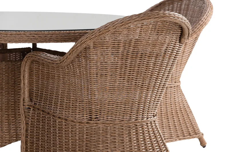 Marcus Matgrupp 140 Rund + 6 Light Fåtöljer m Dyna - Natur - Products - Utemöbler & utemiljö - Utegrupp - Matgrupp utomhus