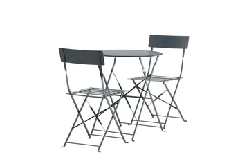 Marseille Caféset Rund Ø60 cm + 2 Matstolar Utomhus - Mörkgrå - Products - Utemöbler & utemiljö - Utegrupp - Cafegrupp & cafeset