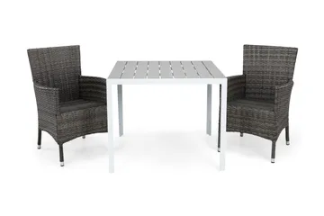 Tunis Matgrupp Utomhus 90 + 2 Thor Fåtölj - Vit/Grå - Products - Utemöbler & utemiljö - Utegrupp - Cafegrupp & cafeset
