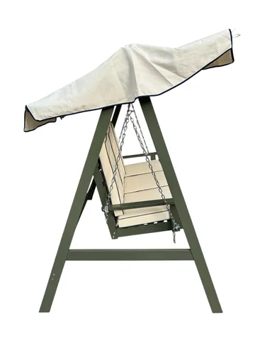 Landet Hammock Gungsoffa med tak i akacia trä inklusive dynor 195x125x159 - Vit / Mörkgrön - Products - Utemöbler & utemiljö - Utesoffa - Hammock