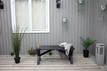 Lietinna Utebänk 100 cm - Svart - Products - Utemöbler & utemiljö - Utesoffa - Trädgårdsbänk & utebänk