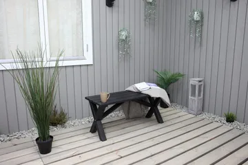 Lietinna Utebänk 100 cm - Svart - Products - Utemöbler & utemiljö - Utesoffa - Trädgårdsbänk & utebänk