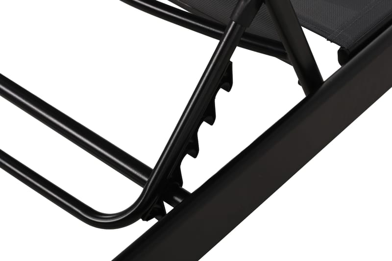 Monaco Solsäng med justerbar rygg i aluminium grå textil - Svart - Products - Utemöbler & utemiljö - Utestol & trädgårdsstol - Solsäng & solvagn