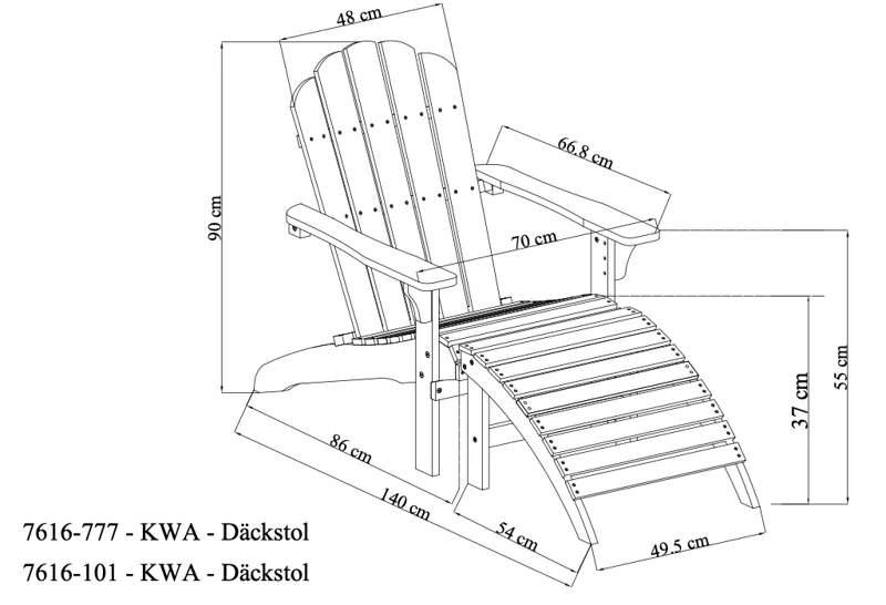 Landet Däckstol utomhus i akacia trä - Vit - Products - Utemöbler & utemiljö - Utestol & trädgårdsstol - Solstol - Däckstol