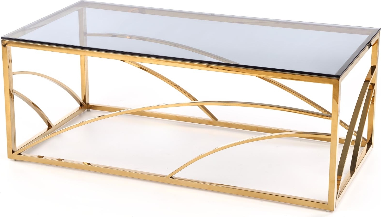 Kosmos Couchtisch 120 x 60 cm - Rauchglas/Gold Kosmos Couchtisch 120 x 60 cm - Rauchglas/Gold