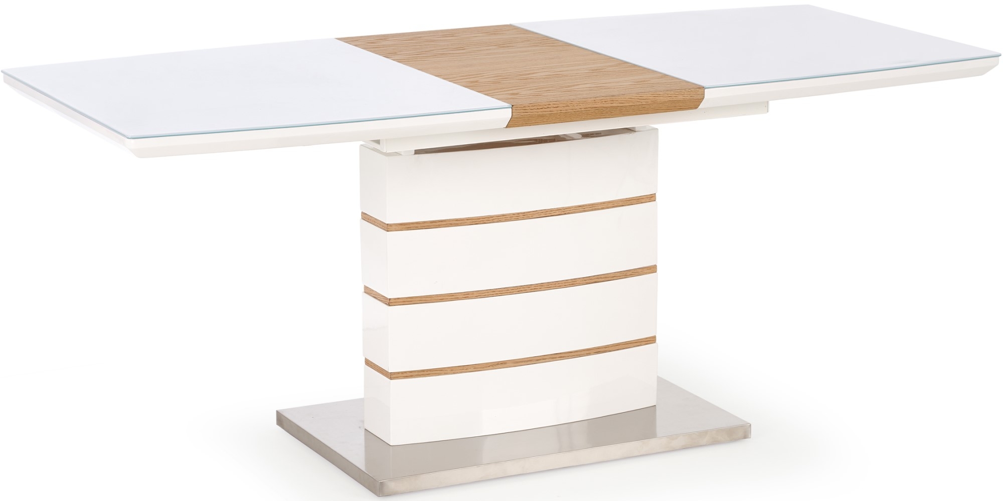Mervin ausziehbarer Esstisch 140-180 cm - EK / Weiß Hochglanz Mervin ausziehbarer Esstisch 140-180 cm - EK / Weiß Hochglanz