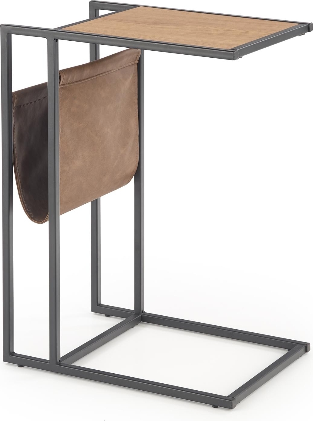 Kompakter Beistelltisch 47 x 33 cm - Eiche/Schwarz Kompakter Beistelltisch 47 x 33 cm - Eiche/Schwarz