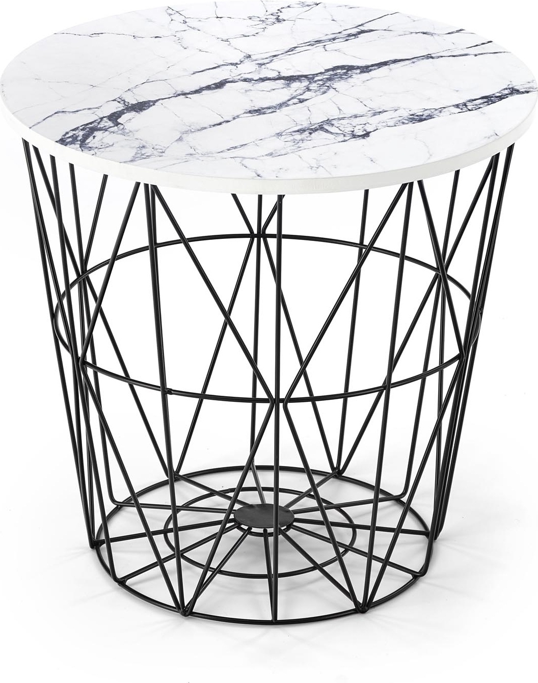 Harissa Couchtisch �42 cm - Wei�er Marmor/Schwarz