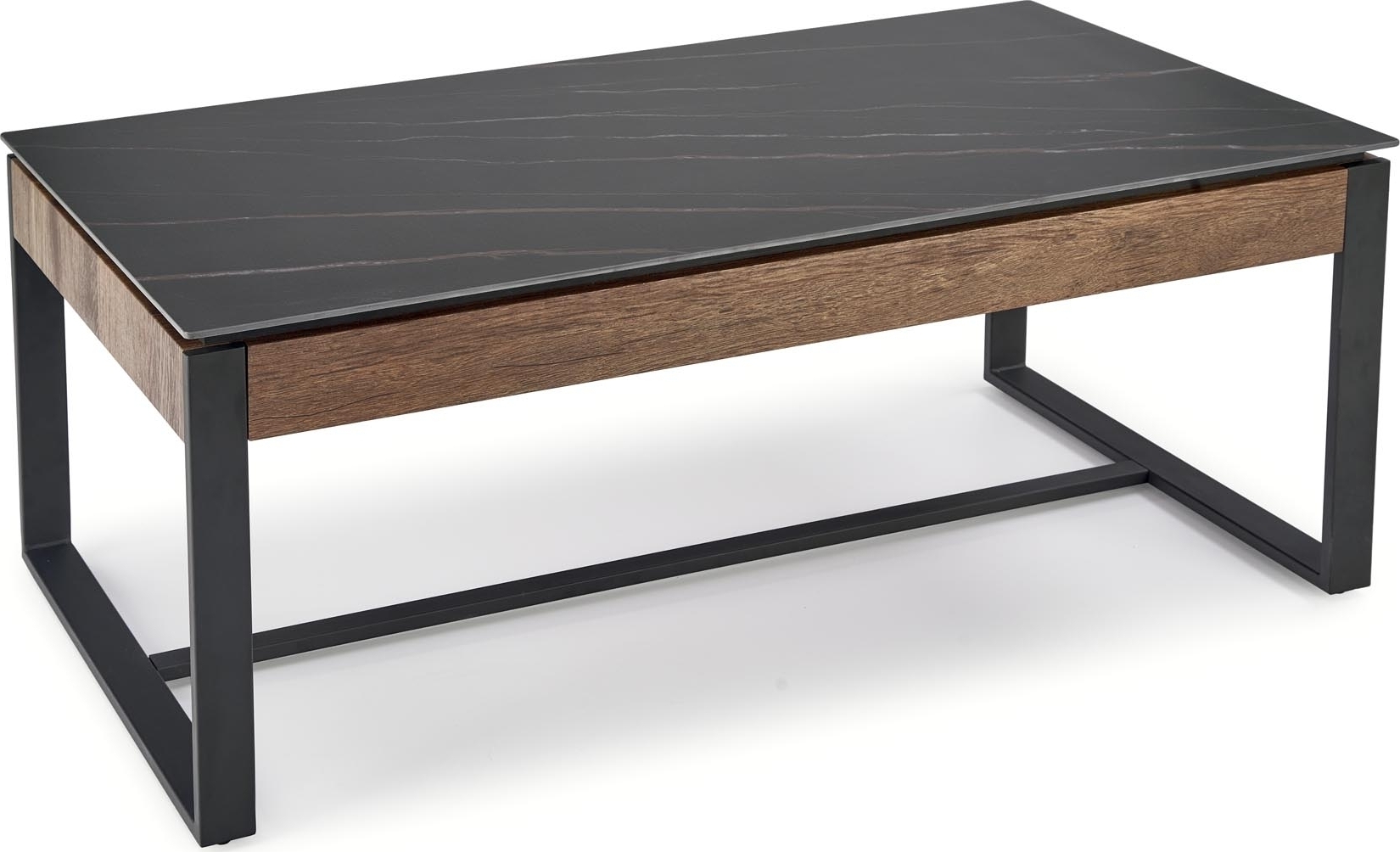 Ramona Couchtisch 121 x 61 cm - Schwarzer Marmor/Walnuss Ramona Couchtisch 121 x 61 cm - Schwarzer Marmor/Walnuss