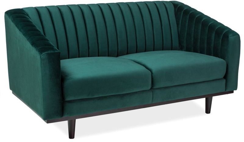 Alden 2-Sitzer Sofa - Dunkelgr�ner Samt/Wenge