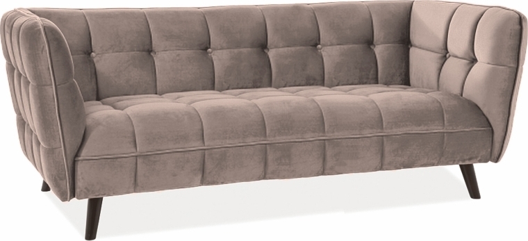Renae 3-Sitzer-Sofa aus beigem Samt