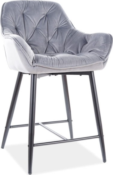 Barhocker Cherry 2 - Grauer Samt