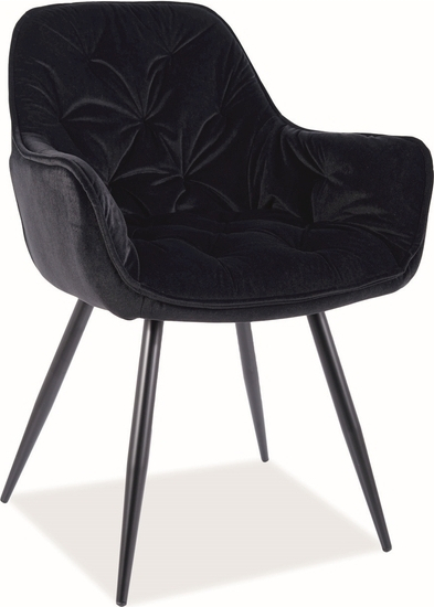 Cherry Esszimmerstuhl - Mattschwarzer Samt