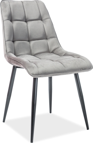 Schicker Esszimmerstuhl - Grauer Samt