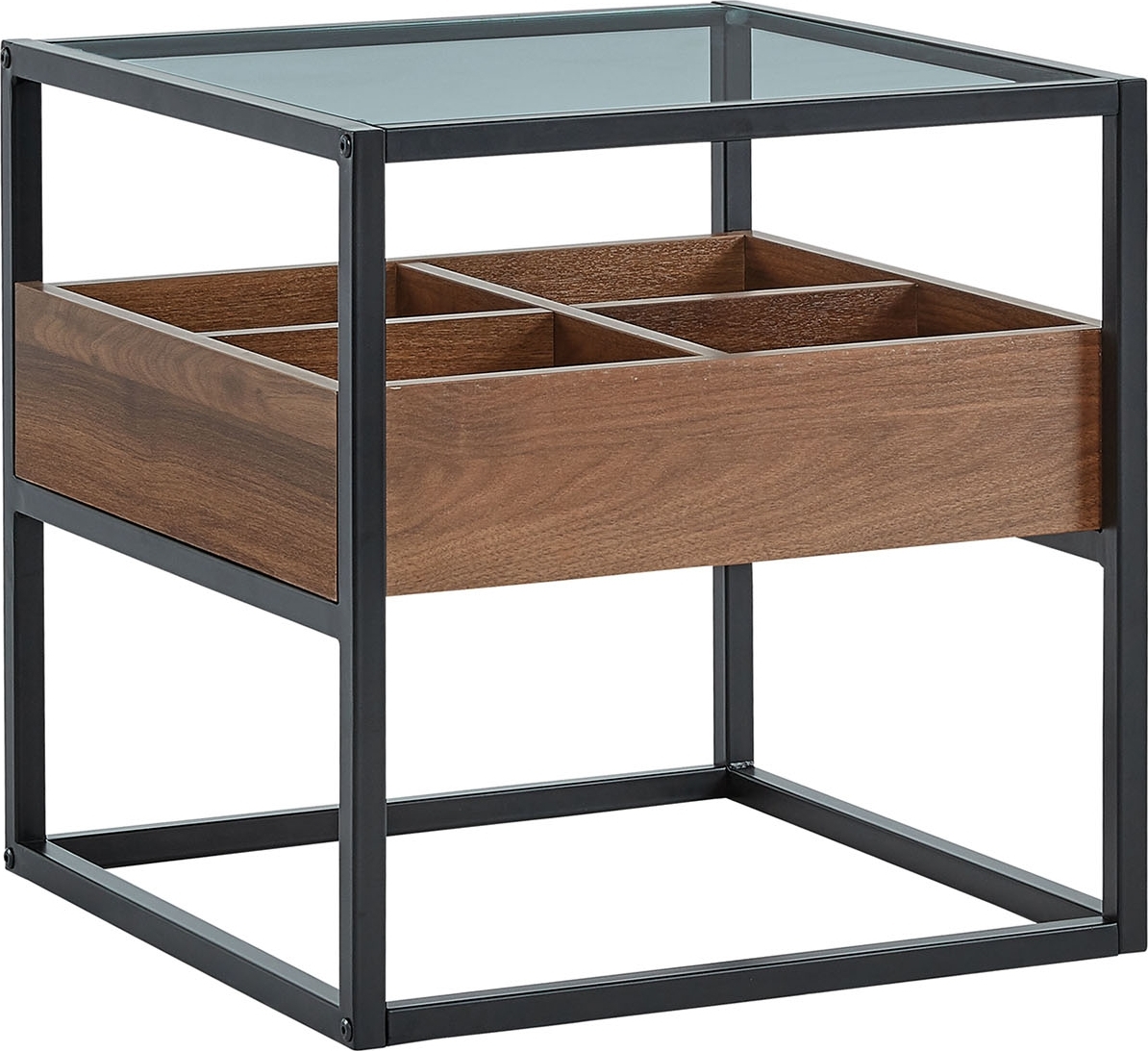 Harmony Couchtisch 50 x 50 cm - Nussbaum/schwarz