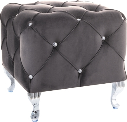 Hocker Hestia - Grauer Samt