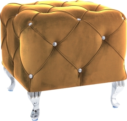 Hocker Hestia - Orangefarbener Samt