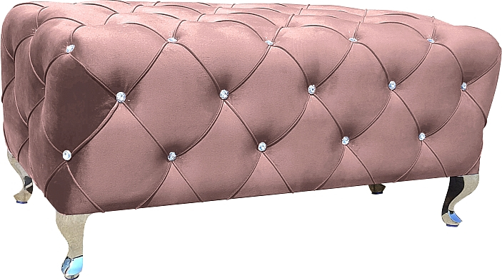 Hestia Hocker 100 cm - Rosa Samt