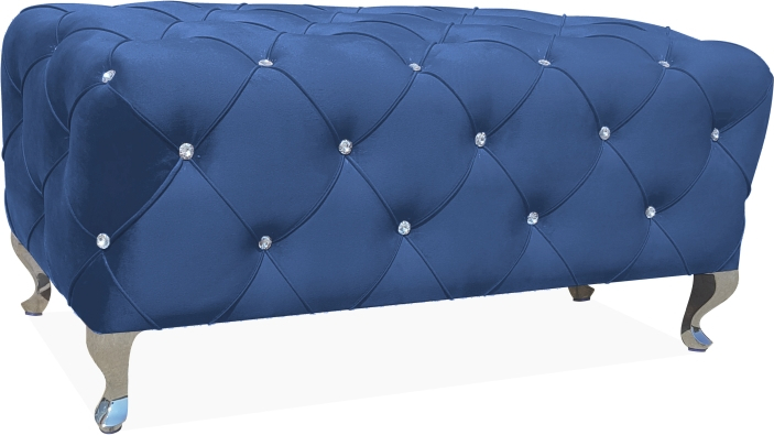 Hestia Hocker 100 cm - Blauer Samt