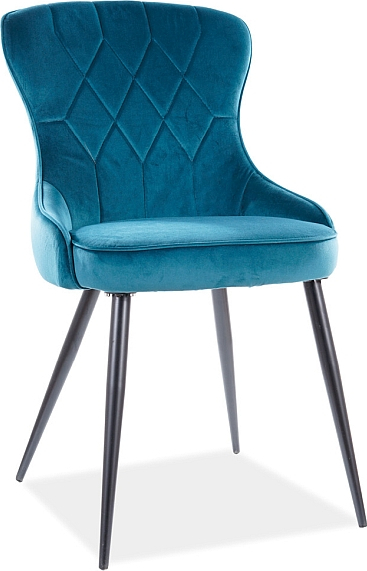 Lotus Esszimmerstuhl - Türkisfarbener Samt Lotus Esszimmerstuhl - Türkisfarbener Samt