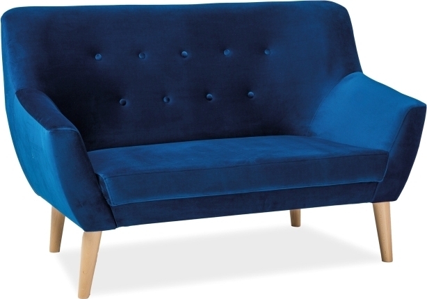 Aliana 2-Sitzer-Sofa - Blauer Samt