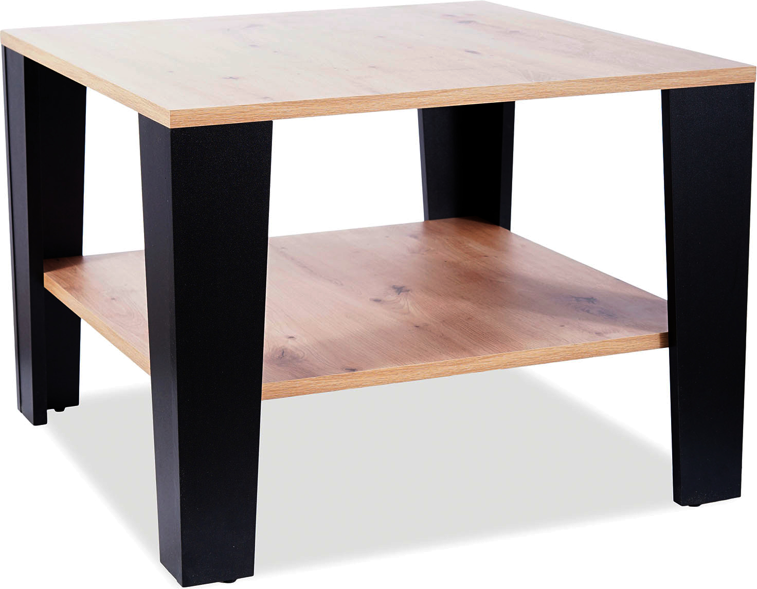 Quadra Couchtisch 67 x 67 cm - Eiche/schwarz