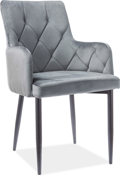Jazmyn Esszimmerstuhl - Grauer Samt Jazmyn Esszimmerstuhl - Grauer Samt