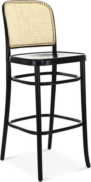 Nr. 811 Barhocker mit Rattan-R�ckenlehne - Optionale Rahmenfarbe