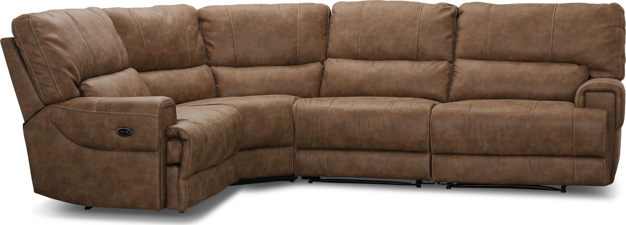 Elektrisches Ecksofa Las Vegas G - Hellbraun