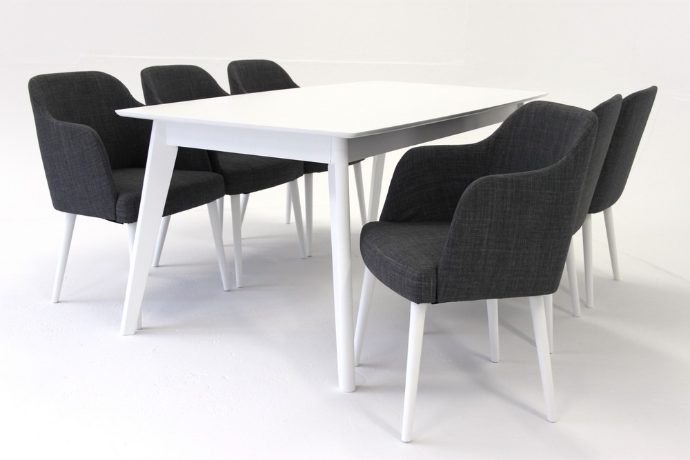 Sarek Esstischgruppe - Tisch inklusive 6 Sarek St�hle - Wei�