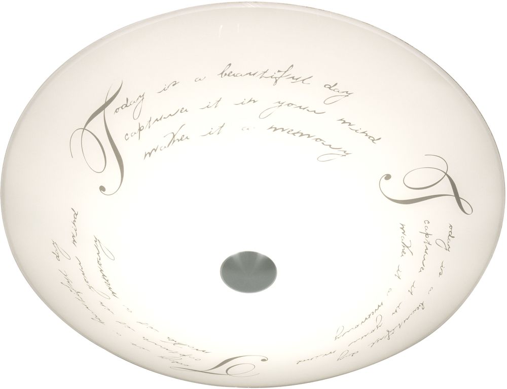 Deckenleuchte mit Schriftzug - Wei�/Stahl