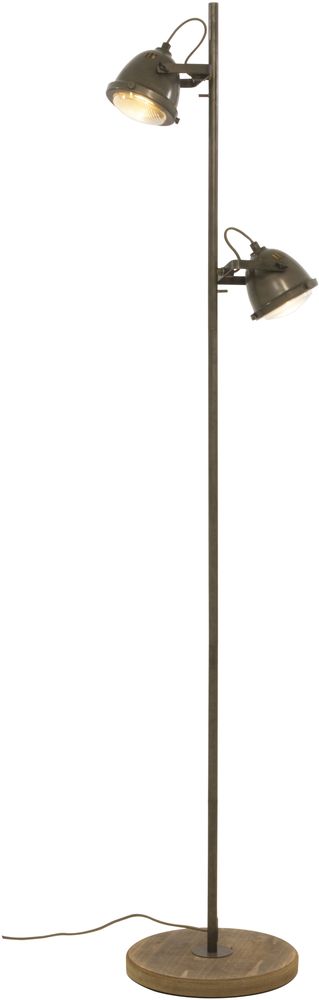 Alaska 2-armige Stehleuchte - Eisengrau/Holz Alaska 2-armige Stehleuchte - Eisengrau/Holz