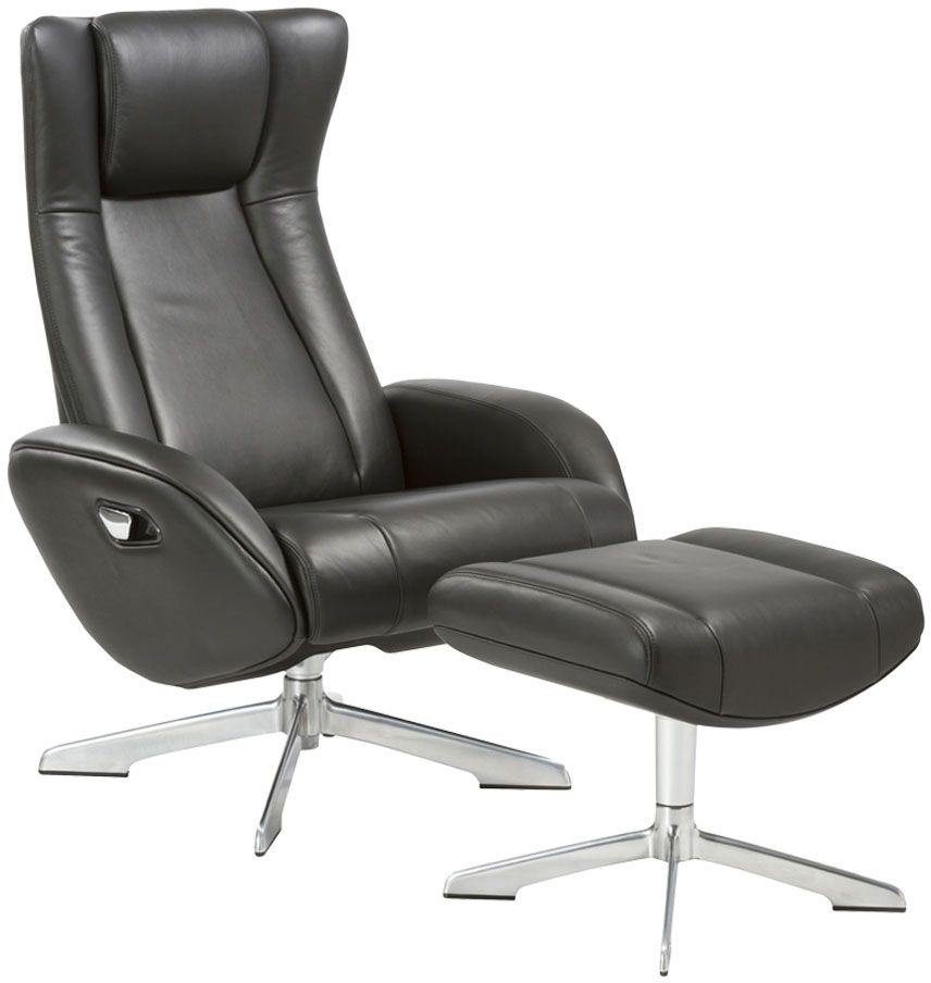 Riga Sessel mit Fu�st�tze - Schwarz