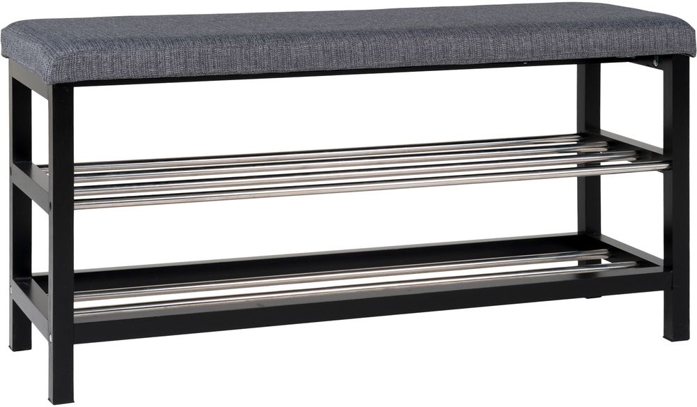 Padova Bank mit Regal - Grau/Schwarz Padova Bank mit Regal - Grau/Schwarz