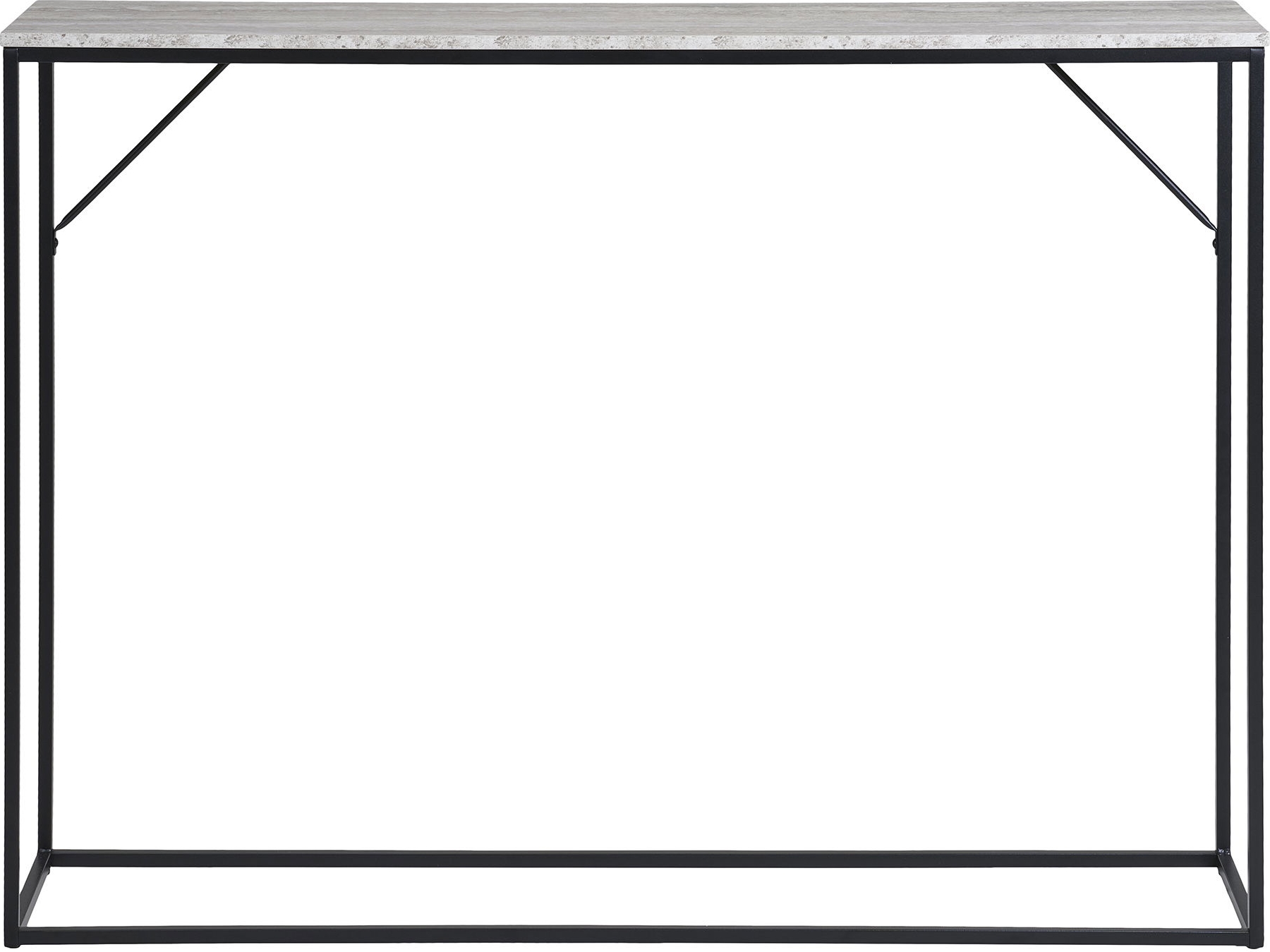 Wei�er Konsolentisch 110 x 26 cm - Travertin/Schwarz